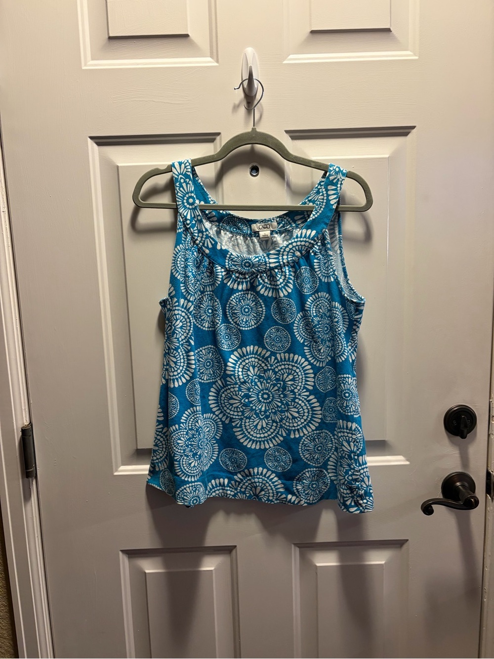 Cato Blue & White Mandala Print Tank Top